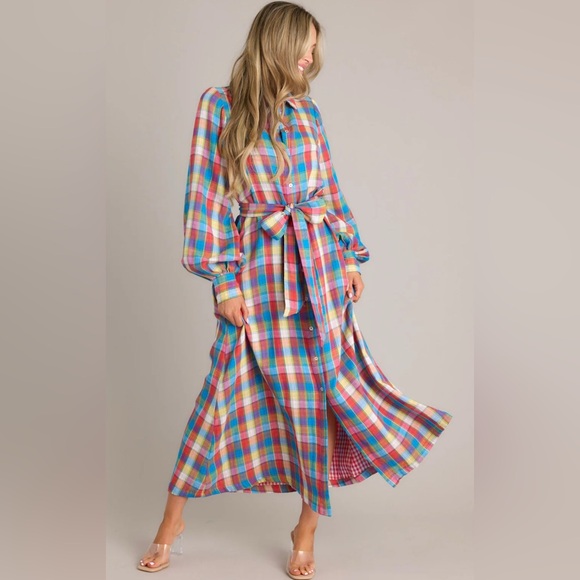 Aura Dresses & Skirts - NWT Aura Plaid Button-down Dress